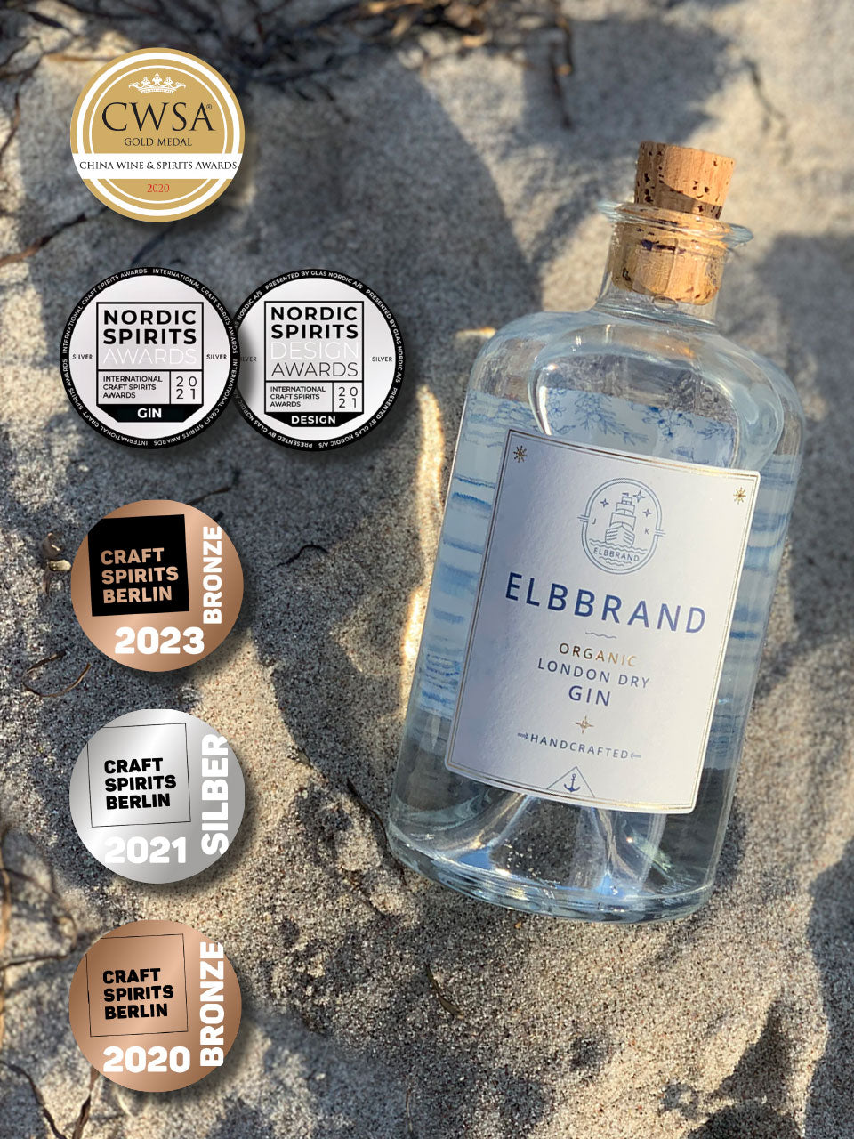 ELBBRAND GIN – Bio London Dry Gin – 0,5 l + 1 Mini gratis