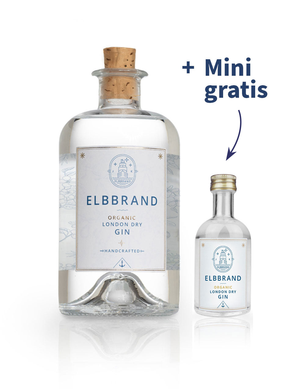ELBBRAND GIN – Bio London Dry Gin – 0,5 l + 1 Mini gratis